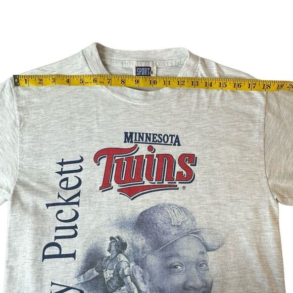Minnesota TWINS Kirby Puckett Gray T Shirt Vintage 1997 Size Medium - Picture 7 of 12